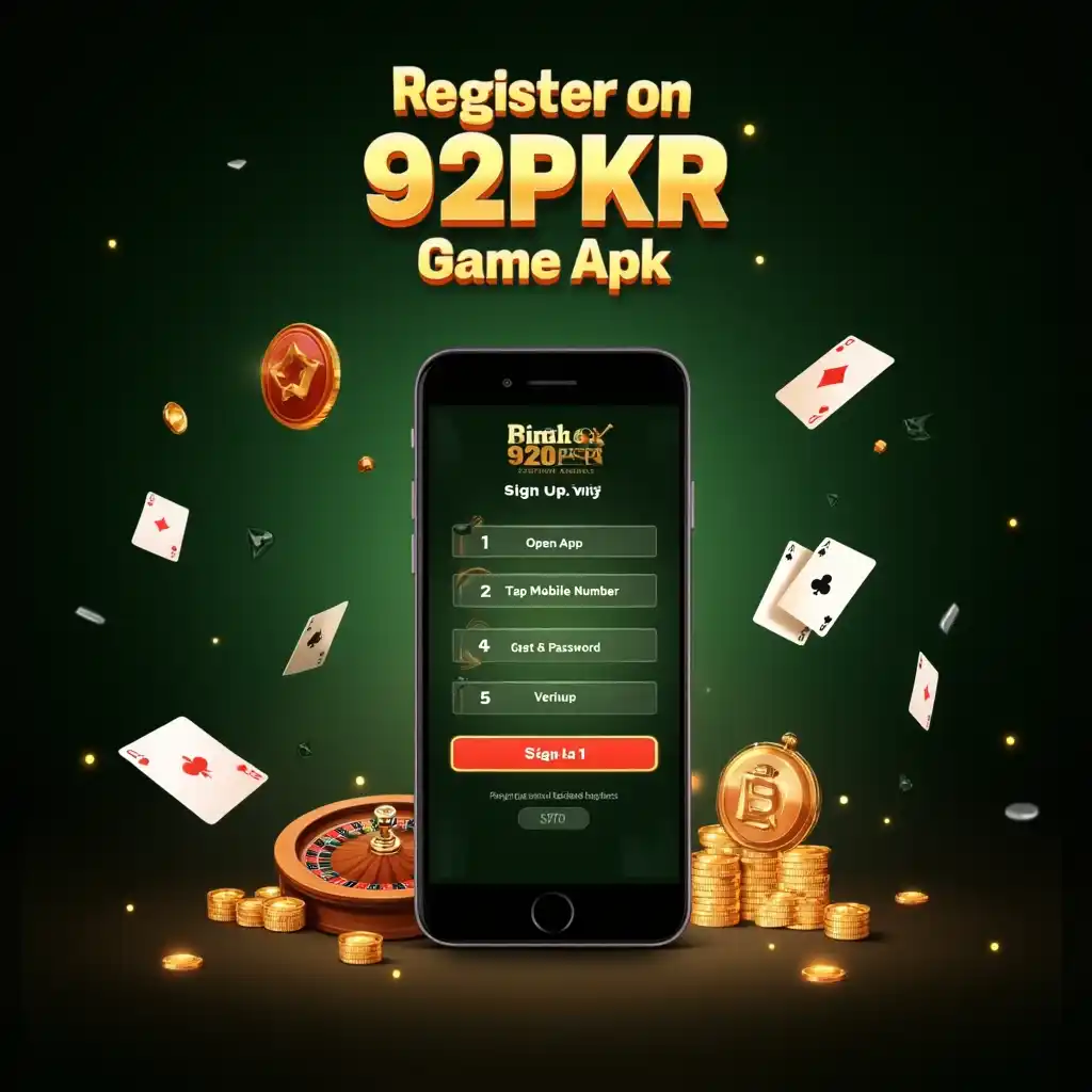 RegisterSignup on 92PKR Game Apk